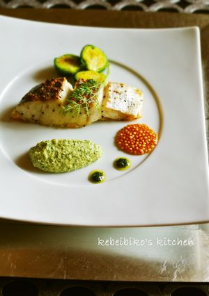 スズキと春野菜グリル＊濃厚ソースを添えて-レシピのメイン写真