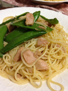 絹さやとシーチキンの和風醤油パスタ-レシピのメイン写真