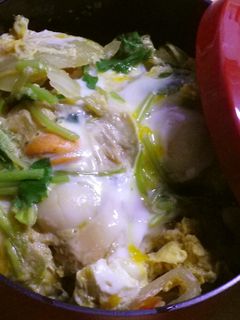 ほたてヘルシーな卵とじ丼-レシピのメイン写真