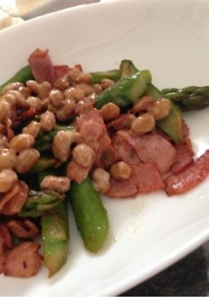 アスパラベーコン 納豆がけ-レシピのメイン写真