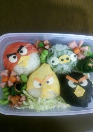 アングリーバードのキャラ弁は簡単よ-レシピのメイン写真