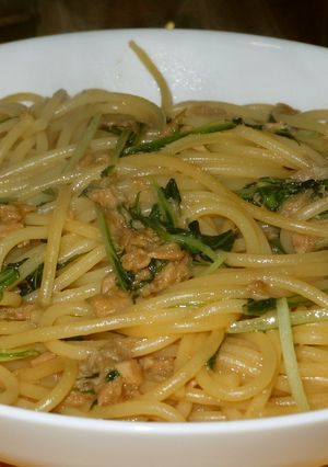 ツナと水菜のスパ-レシピのメイン写真