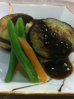 茄子のつくねはさみ焼き-レシピのメイン写真