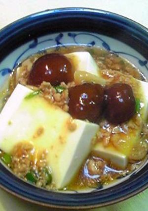 鶏ひき肉と大粒なめこのあんかけ-レシピのメイン写真