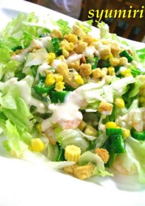 夏サラダ◎おくらとエビのシーザーサラダ◎-レシピのメイン写真