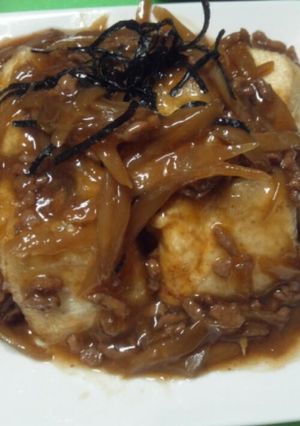 しっかり味☆揚げ出し豆腐のそぼろあんかけ-レシピのメイン写真