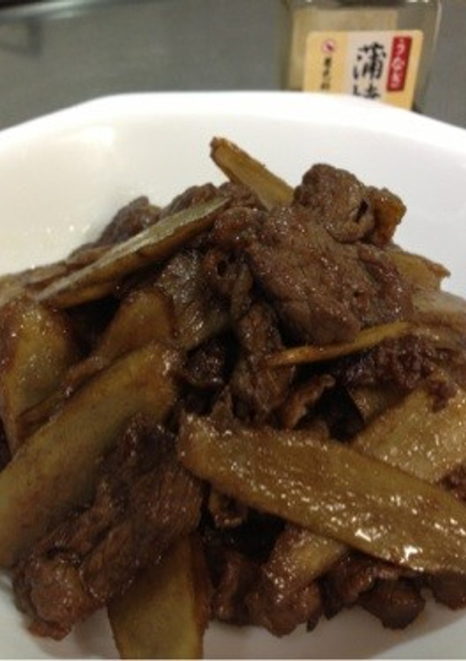 蒲焼のたれで牛肉ごぼう-レシピのメイン写真