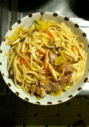 ３月８日晩飯　【焼うどん】-レシピのメイン写真