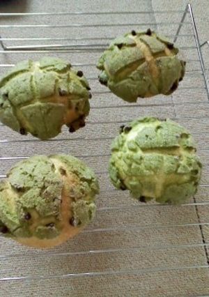 メロンパン♫らくらく簡単抹茶メロンパン-レシピのメイン写真