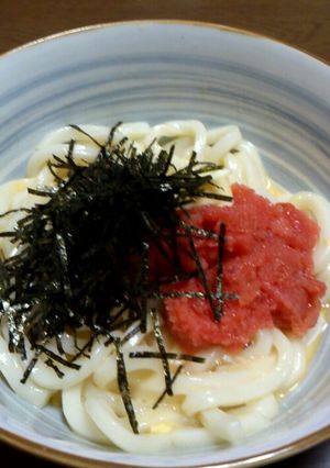 釜たまうどん明太子のせ-レシピのメイン写真