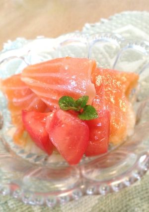 柚子風味＊スモークサーモンのカルパッチョ-レシピのメイン写真