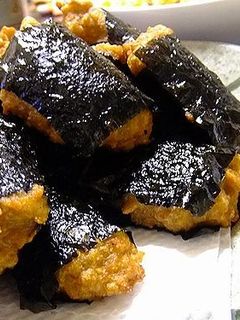 モチモチ♪レンコン団子の磯辺揚げ-レシピのメイン写真