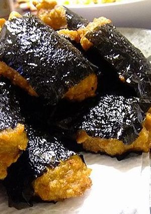モチモチ♪レンコン団子の磯辺揚げ-レシピのメイン写真