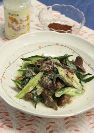 砂肝と葉たまねぎの炒め物-レシピのメイン写真