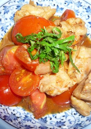 鶏肉とトマトの黒こしょう炒め-レシピのメイン写真