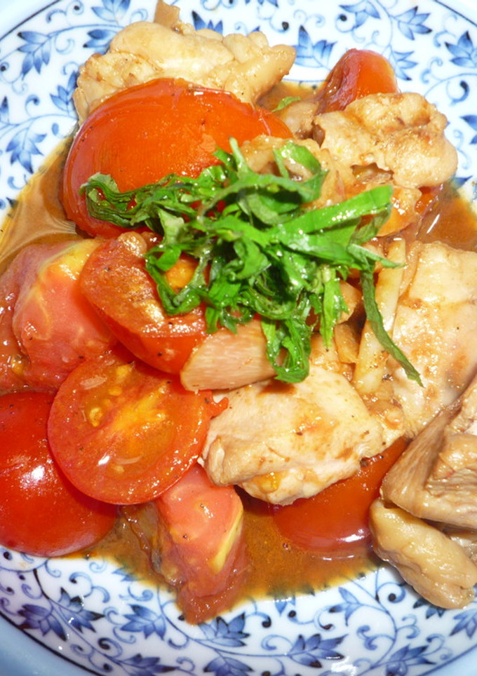 鶏肉とトマトの黒こしょう炒め-レシピのメイン写真