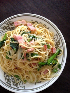 菜の花とベーコンの塩麹スパゲディー-レシピのメイン写真