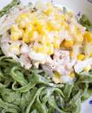 生パスタ4♪ほうれん草のフェットチーネ