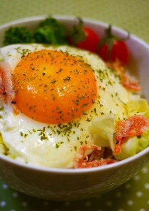 スモーク風味☆春のおはよう丼ぶり♪-レシピのメイン写真