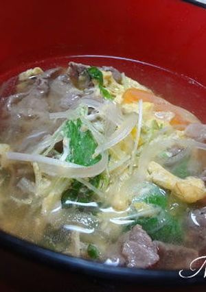 牛肉と水菜の玉子汁-レシピのメイン写真