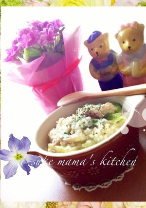 ツナ缶で♥きのこ＆レタスのリゾット｡ஐஃ-レシピのメイン写真