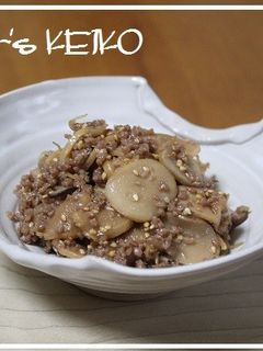 【農家のレシピ】エリンギと合びき肉の佃煮-レシピのメイン写真