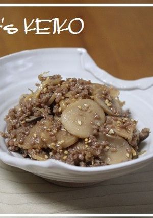 【農家のレシピ】エリンギと合びき肉の佃煮-レシピのメイン写真