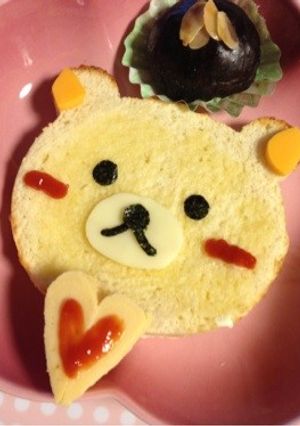 簡単キャラ朝ごはん〜食パンでリラックマ-レシピのメイン写真