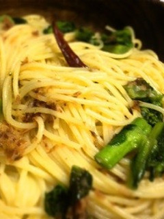 菜の花と鰹節アーリオオーリオスパゲッティ-レシピのメイン写真