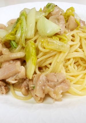 鶏肉と白菜の和風スパゲッティ-レシピのメイン写真