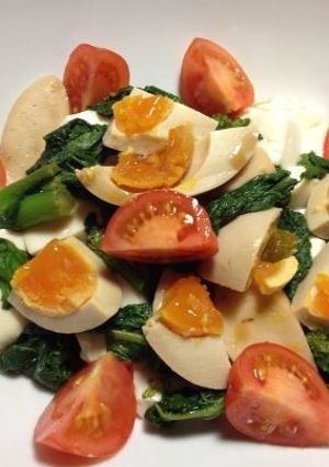 煮玉子と豆腐のサラダ・麺つゆ仕立て-レシピのメイン写真