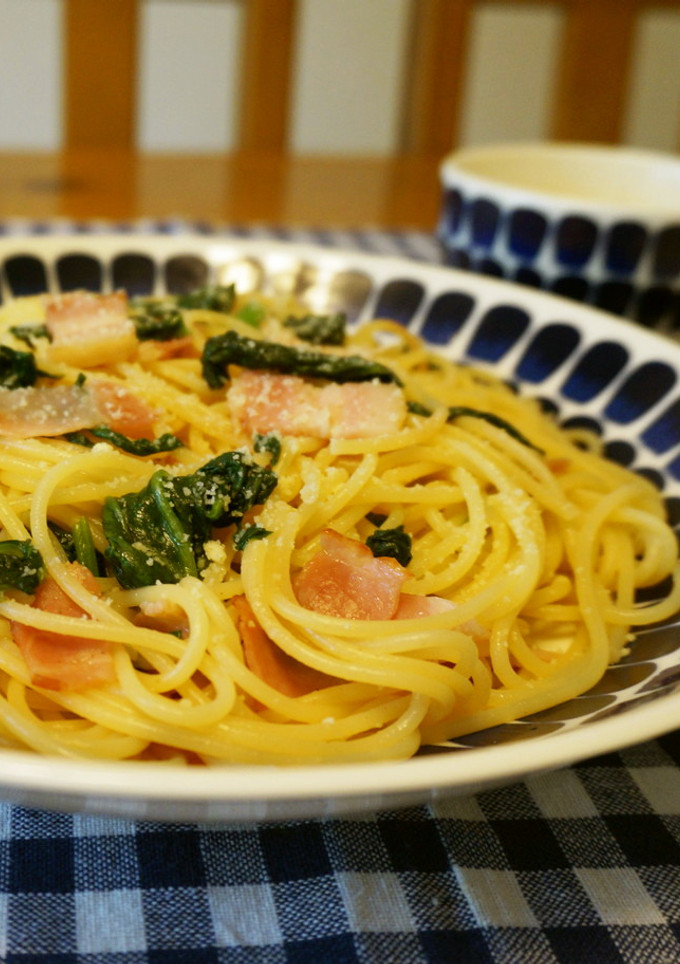 ほうれん草とベーコンの和風パスタ-レシピのメイン写真