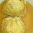 油揚げの肉詰め。和風スープ煮込み