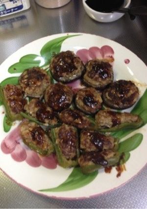 みそ味(^^)ピーマンとシイタケの肉詰め-レシピのメイン写真