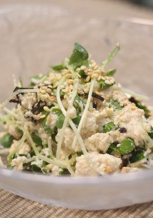 簡単まぜるだけ！豆腐と貝割れ大根のサラダ-レシピのメイン写真