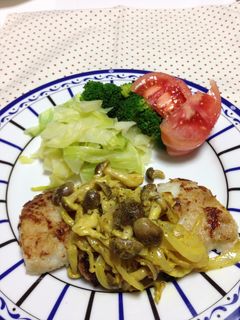 カレイのムニエル★きのこマヨカレーソース-レシピのメイン写真
