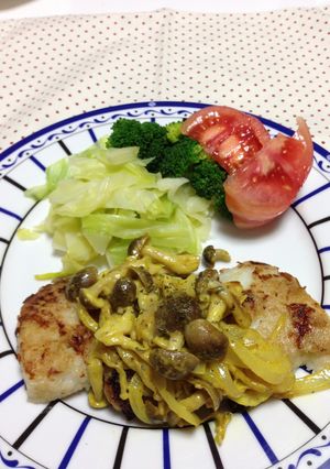 カレイのムニエル★きのこマヨカレーソース-レシピのメイン写真