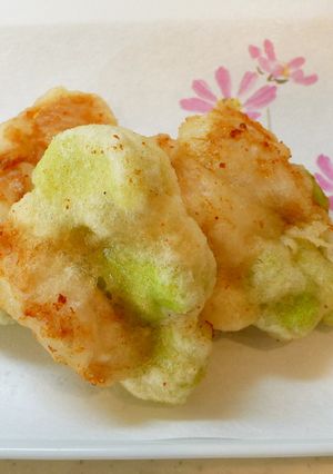 ホクホク！「空豆と鶏ササミかき揚げ」-レシピのメイン写真