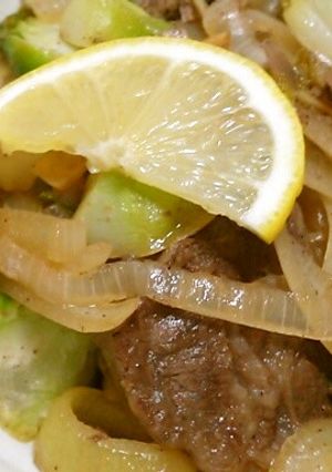 レモンでさっぱり☆博多蕾菜と牛肉炒め-レシピのメイン写真