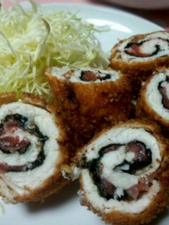 絶品*ササミの梅肉巻きフライ-レシピのメイン写真