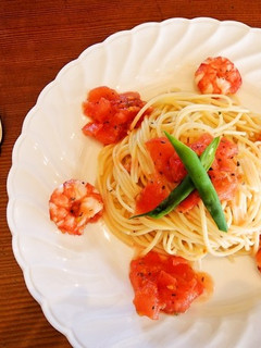 15分で。エビとトマトの冷製パスタ-レシピのメイン写真