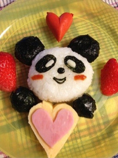 キャラ弁にも簡単垂れ目なパンダぁ〜-レシピのメイン写真