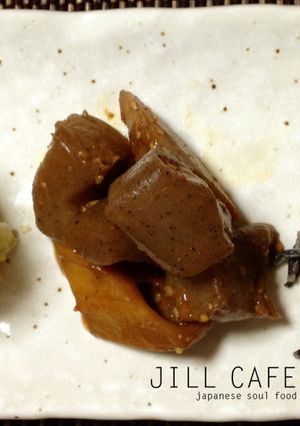 ちぎりこんにゃくとレンコンの味噌炒め煮-レシピのメイン写真