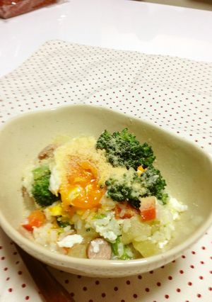 一人ランチに★彩り野菜コンソメリゾット風-レシピのメイン写真