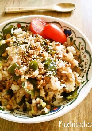 茎ワカメと納豆チャーハン-レシピのメイン写真
