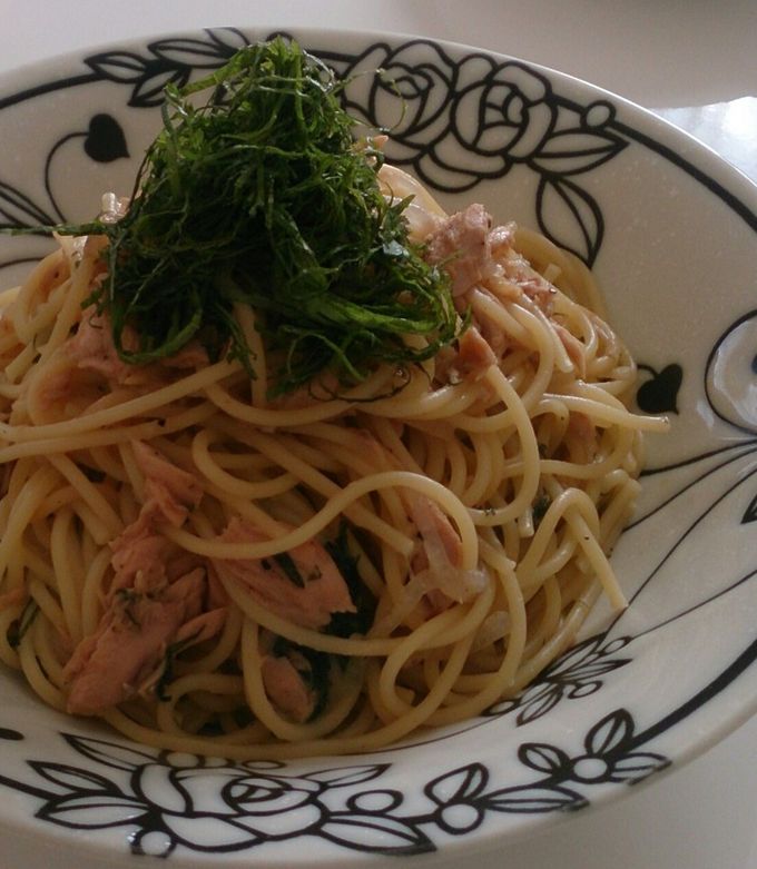 大葉とツナの和風パスタ。フライパン1つ♪-レシピのメイン写真