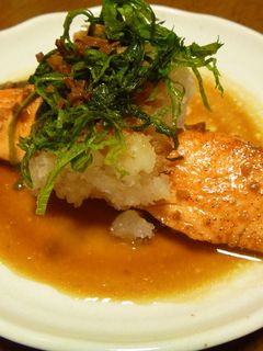 鮭のガーリックバター焼き♪おろし添え❤-レシピのメイン写真