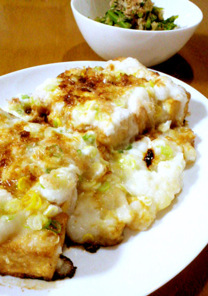 こげ醤油＋とろろ乗せ☆香ばしい厚揚げ焼き-レシピのメイン写真
