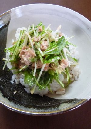 ５分で完成☆水菜とツナのミニ丼ぶり-レシピのメイン写真