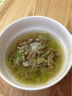 椎茸とレタスのお肉入りスープ-レシピのメイン写真